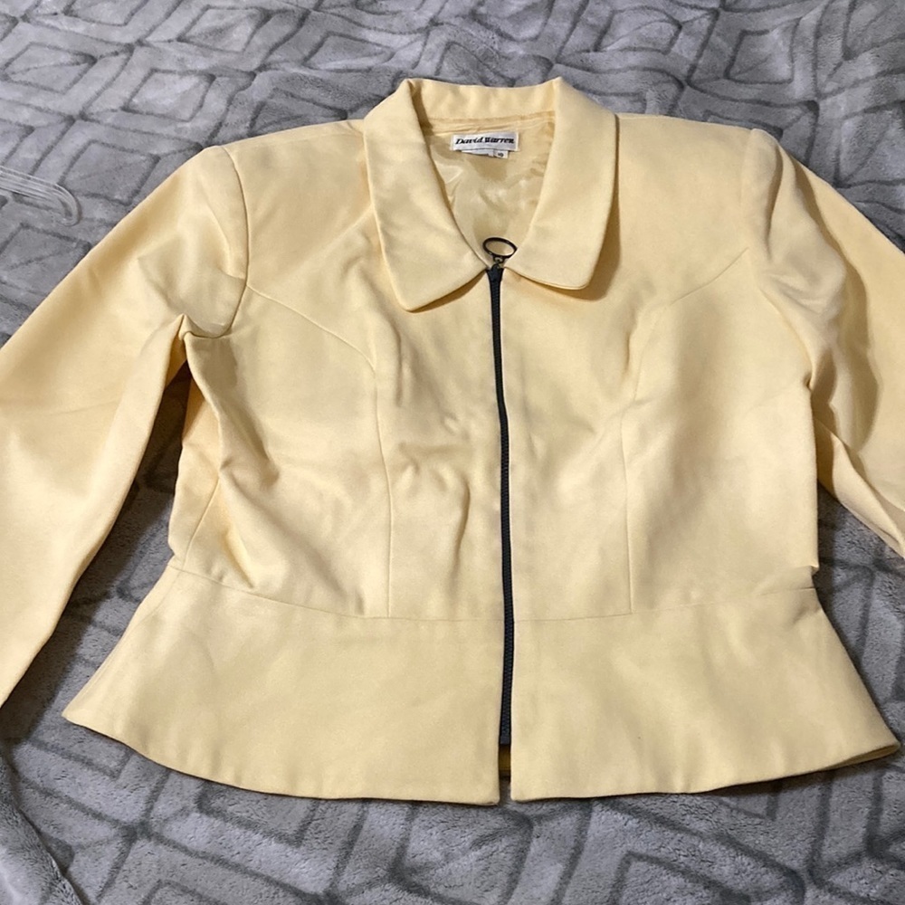 David Warren yellow suit jacket size 10